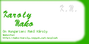 karoly mako business card