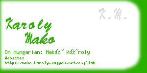 karoly mako business card